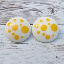 Vintage Earrings For Pierced Earrings Off White with Yellow Spots - £10.35 GBP