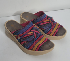 Bzees Washable 7 W Comfort Wedge Slide Sandals Women Smile Summer Raspberry - £23.49 GBP