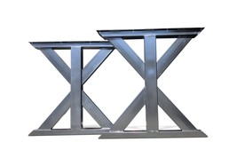 Farmhouse Industrial Trestle Metal Table Legs - Black Finish Steel - £387.01 GBP