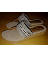 SBICCA LADIES HAND MADE WEDGE THONG SANDALS-9M-WORN ONCE-NICE - £17.55 GBP