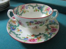 CAULDON Compatible with England CONSOME Soup Cup Saucer Victoria Pattern... - $1,190.41 MXN