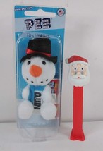 2 Holiday Christmas PEZ Dispensers: Plush Snowman NIP, Santa Claus 2012 - £4.75 GBP
