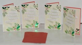 Hallmark XZH 623 1 Foliage Pink Red Berries Christmas Card Package 4 - £16.64 GBP