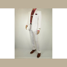 Men's Summer Linen Suit Apollo King Half Lined 2 Button Modern Fit SLN8 White image 4
