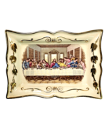 Vintage Last Supper 3 D Holiday Hanging Ceramic 24K Gold 7.5x5.5in 2.5in... - $34.99