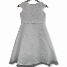 US Angels White Beaded Tulle Dress Size 10 - £14.85 GBP