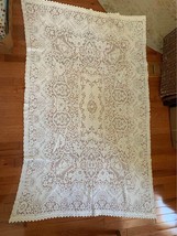 White lace Tablecloth 41”x64” #30b - £13.85 GBP