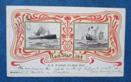 Vintage Red Star Line Steamships Vaderland &amp; Santa Maria Advertising Postcard - £3.08 GBP