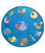 Baby Things Children&#39;s Educational Rug 6&#39;6&quot; Round item #K2042 - £181.35 GBP