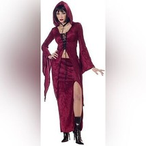 Maiden of Darkness Halloween Costume Burgundy Witch Goth Teen Velvet Vampy Emo - £17.13 GBP