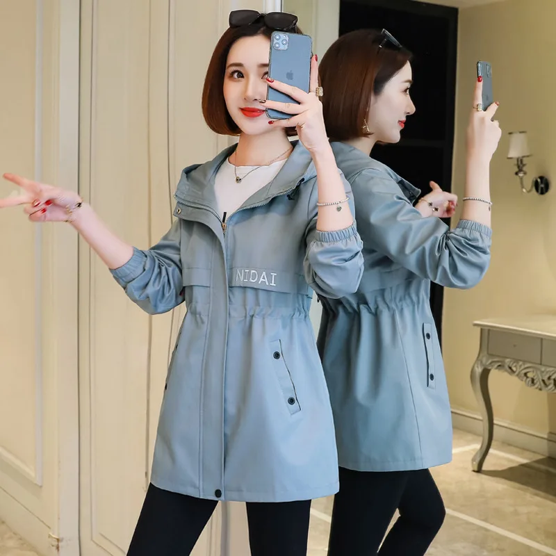 Trench Coat Womens 2021 Spring  Hoodies Top Plus Size Slim Students Base... - $455.07