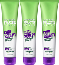 3 PACK GARNIER FRUCTIS STYLE CURL SCULPT CONDITIONING CREAM GEL, FOR CUR... - £19.38 GBP
