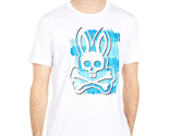 Men&#39;s Psycho Bunny Short Sleeve Tee Logo Graphic Shirt Newton White T-Sh... - $29.95