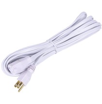 3&#39; foot Flat White Extension Cord 18AWG gauge 3 Wire Grounded Male/Femal... - $10.95