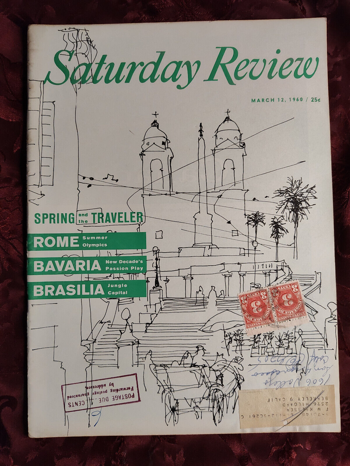 Primary image for SATURDAY REVIEW March 12 1960 SPRING TRAVEL ROME BRASILIA OBERAMMERGAU HOLLAND