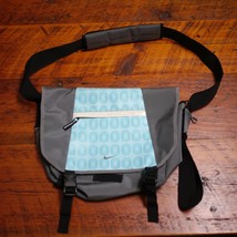 NIKE Gray Blue Black Geometric Nylon Bicycle Messenger Laptop Shoulder B... - $99.99