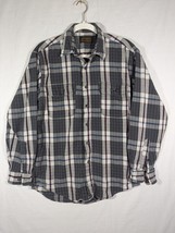 Eddie Bauer McKinley Cloth Flannel Button Shirt Size Medium Plaid Distressed - £11.01 GBP