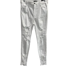 Fashion Nova Tell Your Boy Bye Distressed Skinny Jeans White Denim Women... - £14.72 GBP