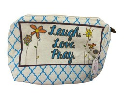 Heart Design Love Laugh Pray Canvas Makeup Zipped Bag 5.5 inches - £2.46 GBP