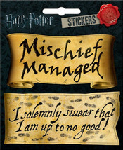 Harry Potter Mischief Managed &amp; Solemnly Swear Phrase Set of 2 Peel Off Stickers - £4.05 GBP