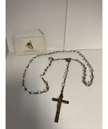 Sterling Silver Crystal Beads Rosary Catholic Holy Cross Large Crucifix - £50.52 GBP