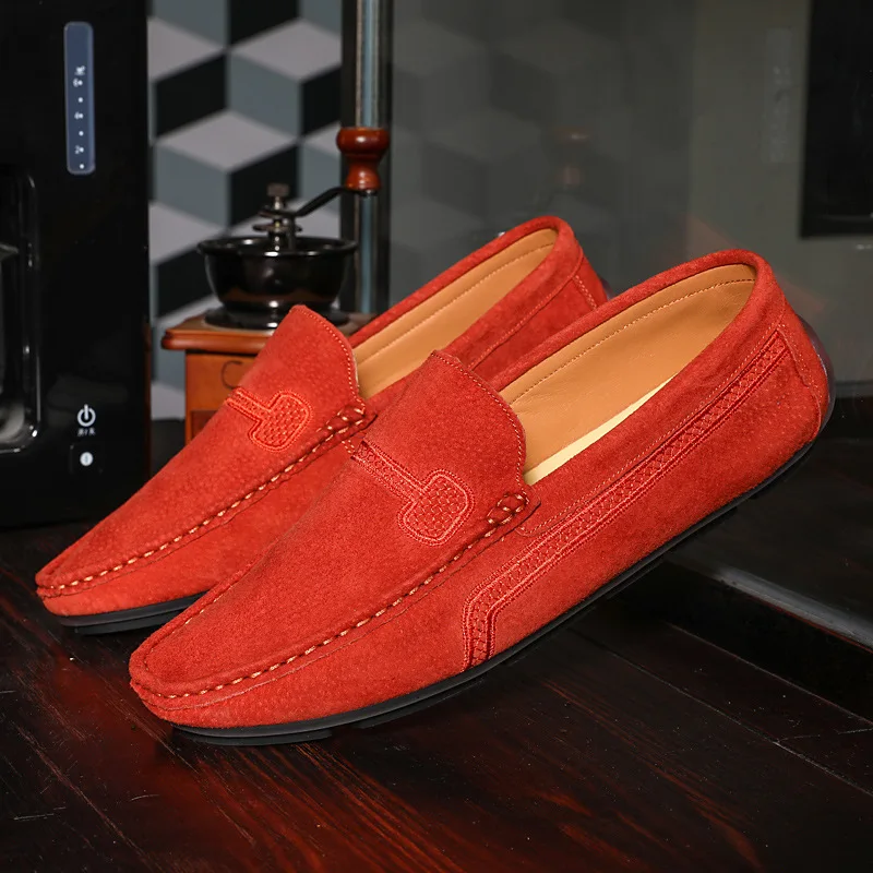 Oafers zapatos de hombre formal dresses men shoes business casual green orange moccasin thumb200