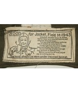 US Army M-1943 field jacket detachable hood; B&amp;N Hat Co. 1944, tag intact! - $40.00