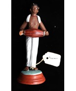 Vtg Hand Painted Indian Clay Krishnanagar Look Unsigned Drumming Man Figure - $20.64 CAD