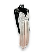 Vtg NWT Vassarette Peignoir Nightgown Negligee w Lace Cups Pink Satin Sz M - £45.76 GBP