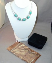 Barse Sterling &amp; 5 Turquoise Panel Link Necklace 2 Strand NIB 19.25” - $200.00