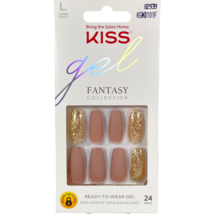NEW Kiss Nails Gel Fantasy Press Glue Manicure Long Gel Coffin Matte Bei... - £10.93 GBP