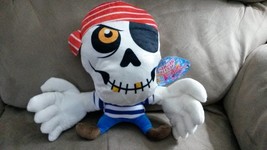 HALLOWEEN PIRATE SKULL 2016 Brand New Plush Stuffed Animal Tags 10&quot; SUGA... - $187.52 MXN