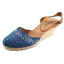 White Mountain Ankle Strap Blue Fabric Women Shoes Size 9 Medium - £15.78 GBP