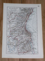 1899 Original Antique Map Of Southern Brazil / South America - £13.43 GBP
