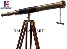 NauticalMart Brass Telescope Tripod Stand Floor Standing Vintage Marine ... - $169.00