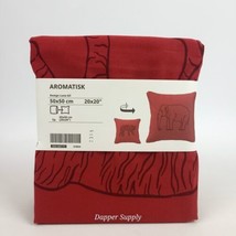 Ikea AROMATISK Cushion Cover Animal Elefant &amp; Tiger Red 20&quot; x 20&quot;  New - £11.85 GBP