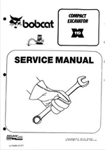 BOBCAT 119 COMPACT EXCAVATOR SERVICE MANUAL SN  6570547  - $5.00