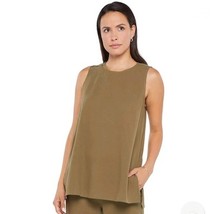NYDJ Womens Size M Gauze Sleeveless Tunic Moss Green Beach Lagenlook Min... - $39.99
