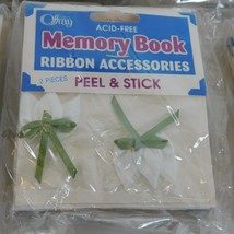 Lot of 5 Memory Book Ribbon Accessories Offray Peel Stick Acid-Free Whit... - $9.75