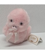 Vintage Russ Caress Soft Pets Baby Quackers Pink Duck Plush With Tag - $725.52 MXN