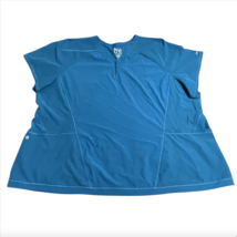 Barco One Scrub Top Womens Plus Size 5 XL Teal Blue Green Shirt Stretch - $11.99