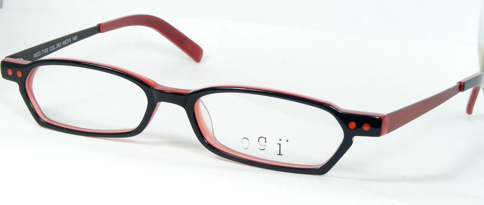 OGI 7105 282 BLACK /RED EYEGLASSES GLASSES PLASTIC FRAME 48-15-140mm Ger... - $77.33