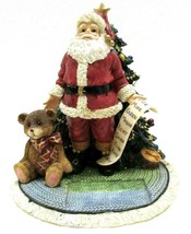 Christmas Santa Claus Gifts Teddy Bear Musical Here Comes Santa Figure Vintage - £28.31 GBP