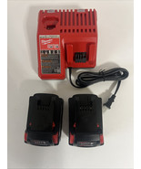 Milwaukee  (2) M18 Redlithium XC5.0 18V / Charger 48-59-1812 - $143.55