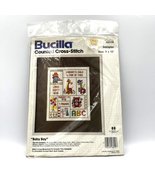 Vintage Bucilla Counted Cross Stitch Kit Baby Boy Sampler 9 x 12” #48919... - £15.21 GBP