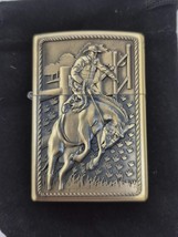 Sharp Brass Kantai Cowboy Bronco Rider Lighter W/Raised Detail - $12.30