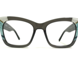 L.A.M.B Eyeglasses Frames LA068 GRY Blue Marble Grey Gold Cat Eye 52-18-140 - $55.88