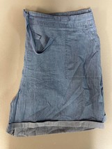 Women&#39;s Como Vintage Blue Cuffed Stretch Pull On Drawstrings Shorts, Siz... - $19.99