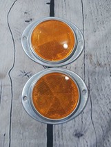 Stratolite No. 38 AMBER Reflector 3&quot; on Aluminum Base 4.5&quot; PM-472 Set of 2 - £10.24 GBP