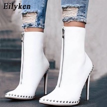 New Arrival Autumn Women Ankle Boots  Rivet High Heels Shoes Woman Pointed Toe S - £43.38 GBP